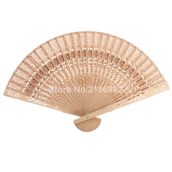 

wedding favors 100pcs/lot Chinese carved folding wooden fans fragrance wood hand fan