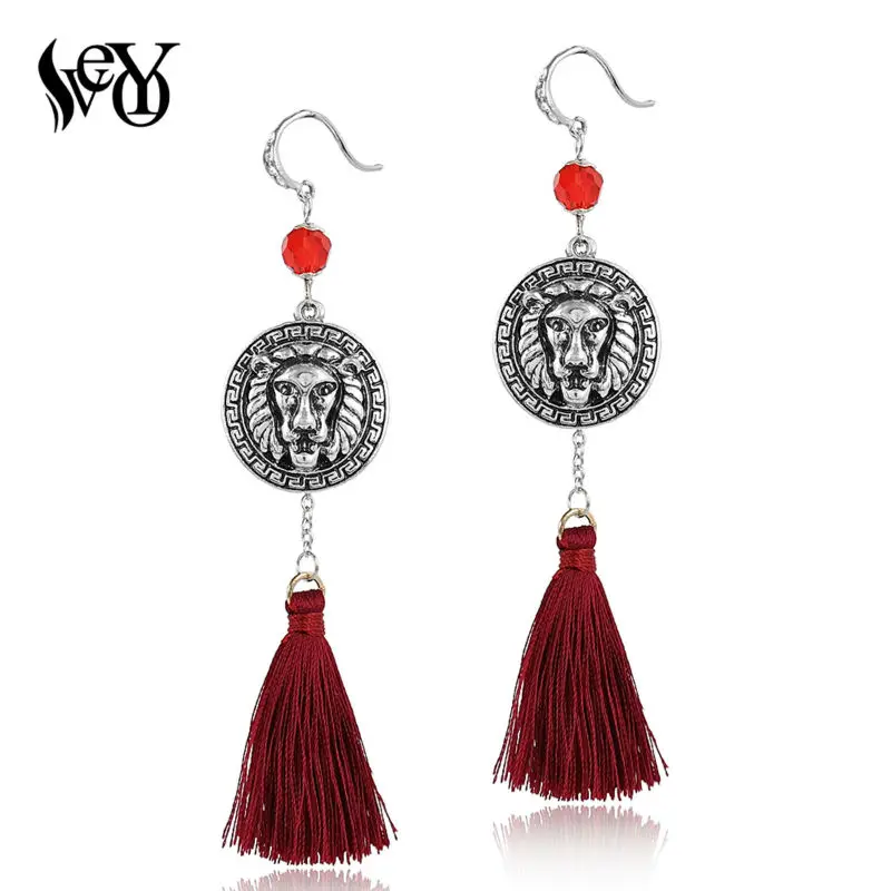 VEYO Lion Face Tassel Earrings For Women Ear Hook ZA Pendientes Fashion Jewelry | Украшения и аксессуары