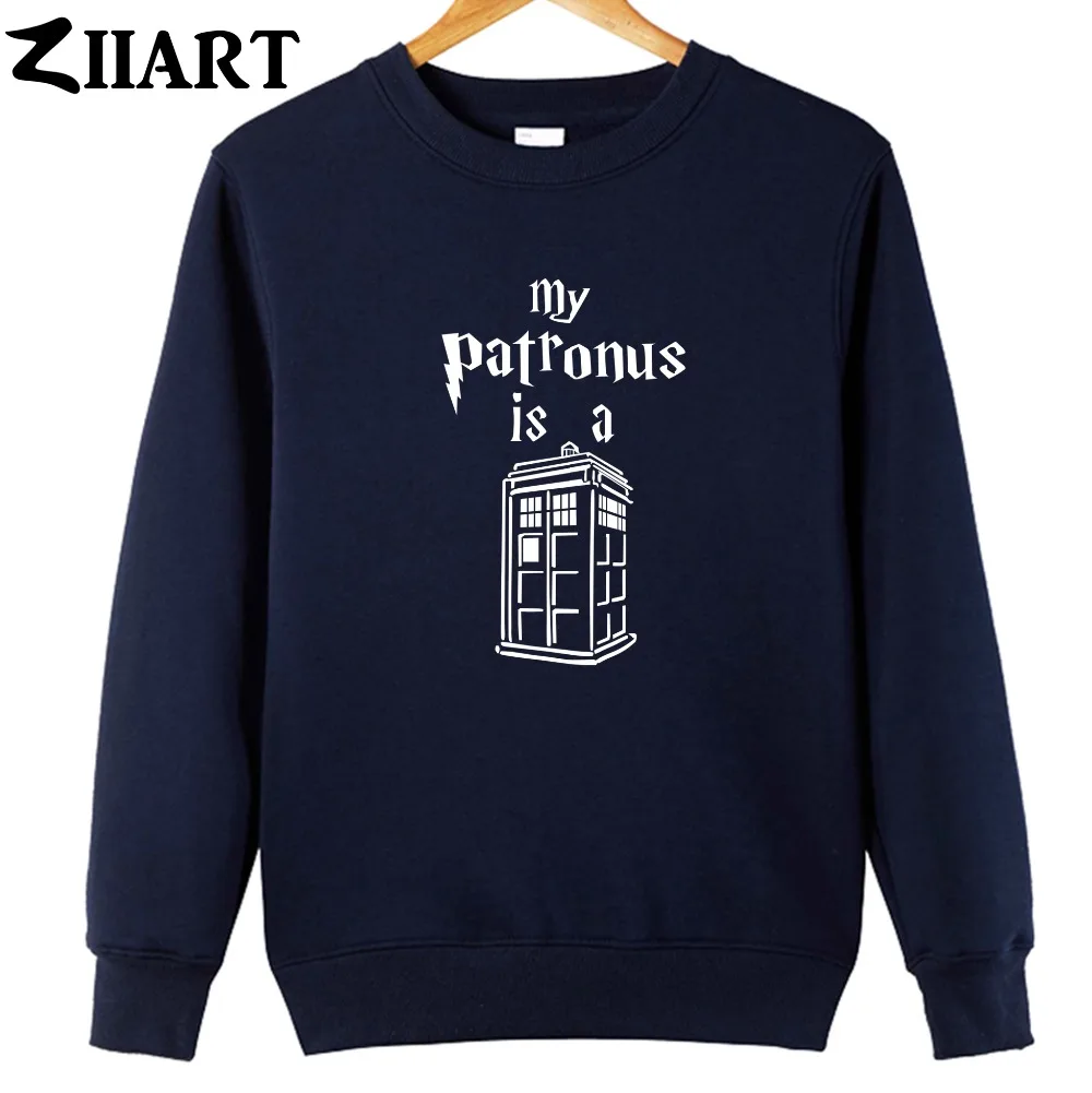  doctor who my patronus is a Tardis police box couple clothes girls woman cotton autumn winter fleec