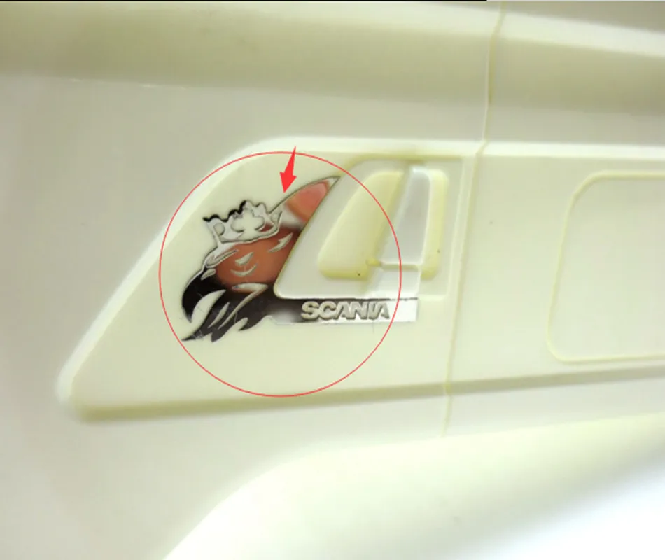 

RC scania actros truck doorknob goshawk head logo sticker decals for tamiya 1/14th scale rc scania r620 56323 r730 r470 trailer