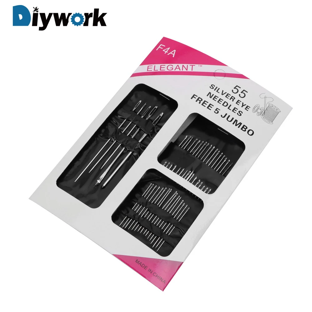 

DIYWORK 55PCS/Set Home DIY Crafts Hand Tools Needles Sewing Pins Set Hand Stitch set Stainless Steel