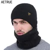 AETRUE Brand Winter Hat Knitted Hat Scarf Skullies Beanies Men Winter Beanies For Men Women Gorras Wool Bonnet Mask Male Hat Cap ► Photo 1/6