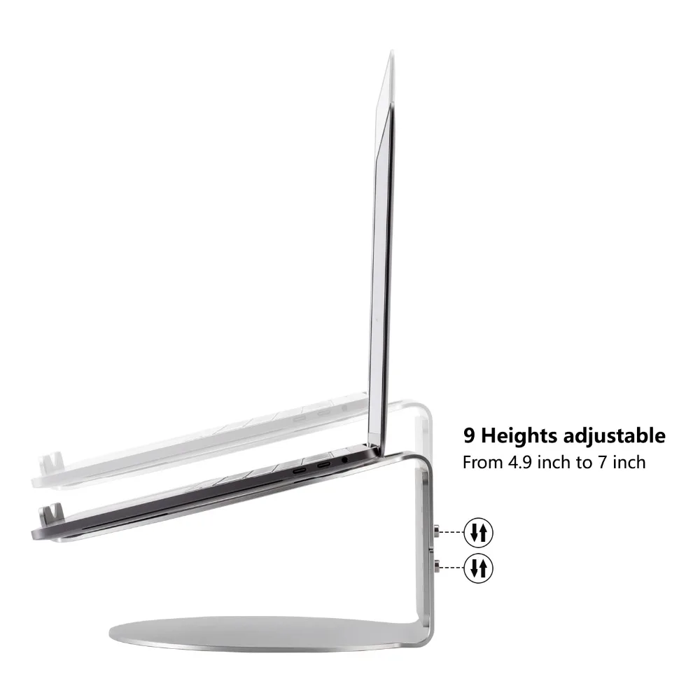 Ноутбук стояк компьютерная настольная подставка 9 уровень регулируемая высота свободный подъем алюминиевый держатель для охлаждения ноутбука для MacBook Air Pro 11-17''