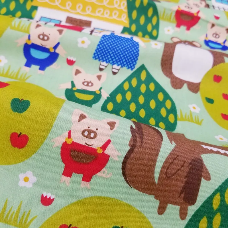 Cute Animal Printing Twill хлопковая ткань DIY ручной работы материал для стеганых изделий