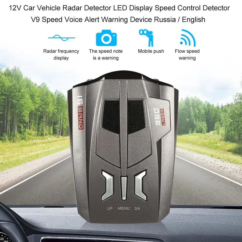 

360 degree 16 Band USB Scanning LED Radar Detector Laser Auto Car Speed Testing System