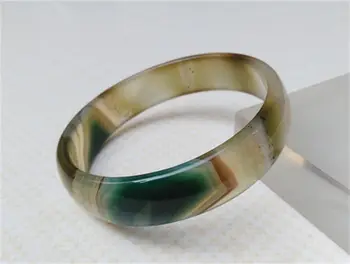 

NEW HOT 100% NATURAL ICE OF GREEN TEXTURE CHALCEDONY onyx stone BRACELET 57.8MM a