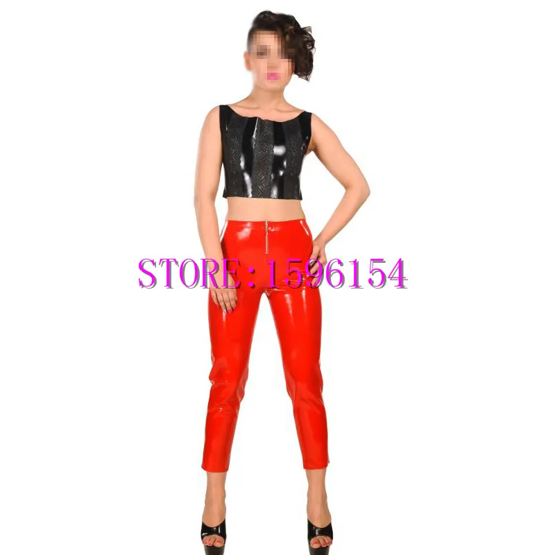 Buy Fashion Women Latex Pants Casual Red Latex