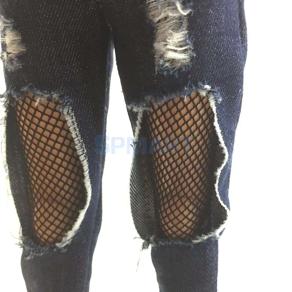 1/6 Scale Female Ripped Jeans Women Pants Clothes for 12inch Phicen Kumik Soldier Action Figures Collectible DIY Accessories