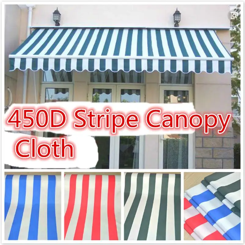 

450D Striped print Oxford fabric waterproof fabric Canopy tent umbrella cloth PU Coated 150cm Width 280g/meter