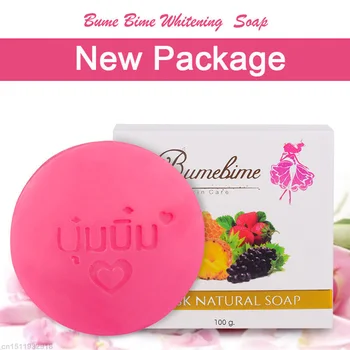 

Thailand Bumebime Handmade Soap White Natural Soaps Skin Whitening Bath and Body Works Fruit Essential Oil Soap 100g