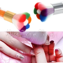 Flower Nail Dust Brushes Acrylic&UV Nail Gel Powder Nail Art Dust Remover Brush Cleaner Rhinestones Colorful Makeup Tool