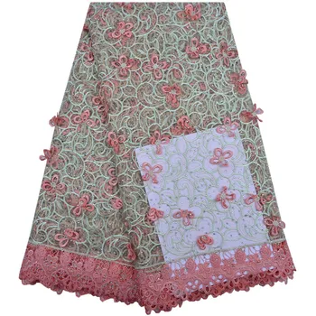 

African French Lace Fabric High Quality With Stones Embroideyr Heavy Beaded Lace Fabric French Guipure For African Lace 1291
