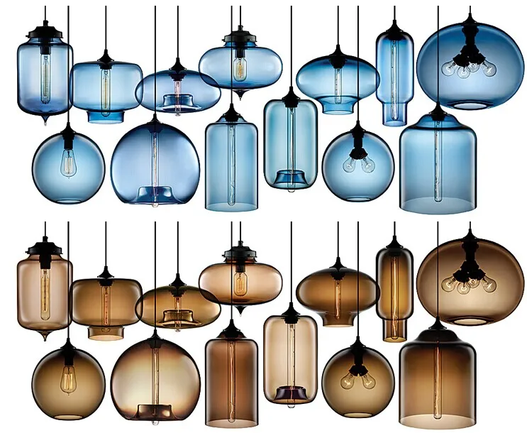  Artpad Multi Color Stained Clear Glass Pendant Light Lamp for Dining Room Bar Coffee Hotel Restaura - 32878785145