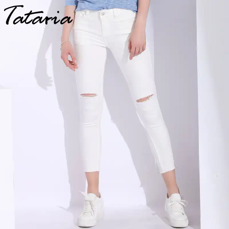 white stretch jeans ladies