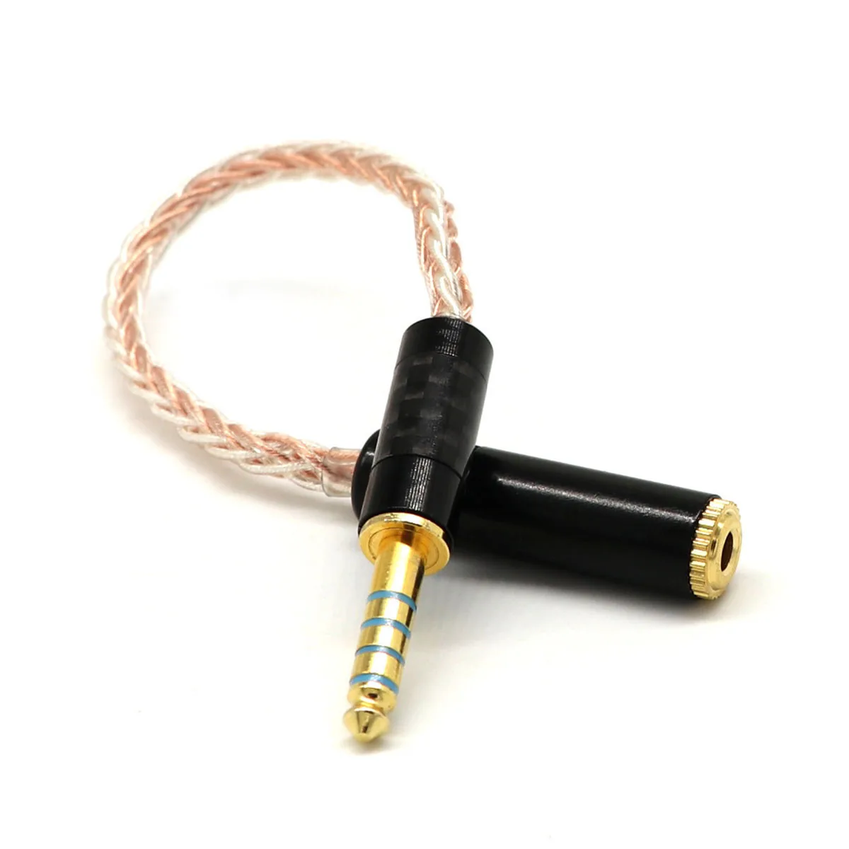 

4.4mm Male to 3.5mm Female Adpter Audio Cord Male 4.4mm to Female 3.5mm White gold&black