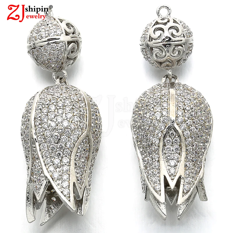 

2018 new luxury fringed hat hanging micro inlay CZ zircon jewelry accessories for DIY pearl natural stone necklace production