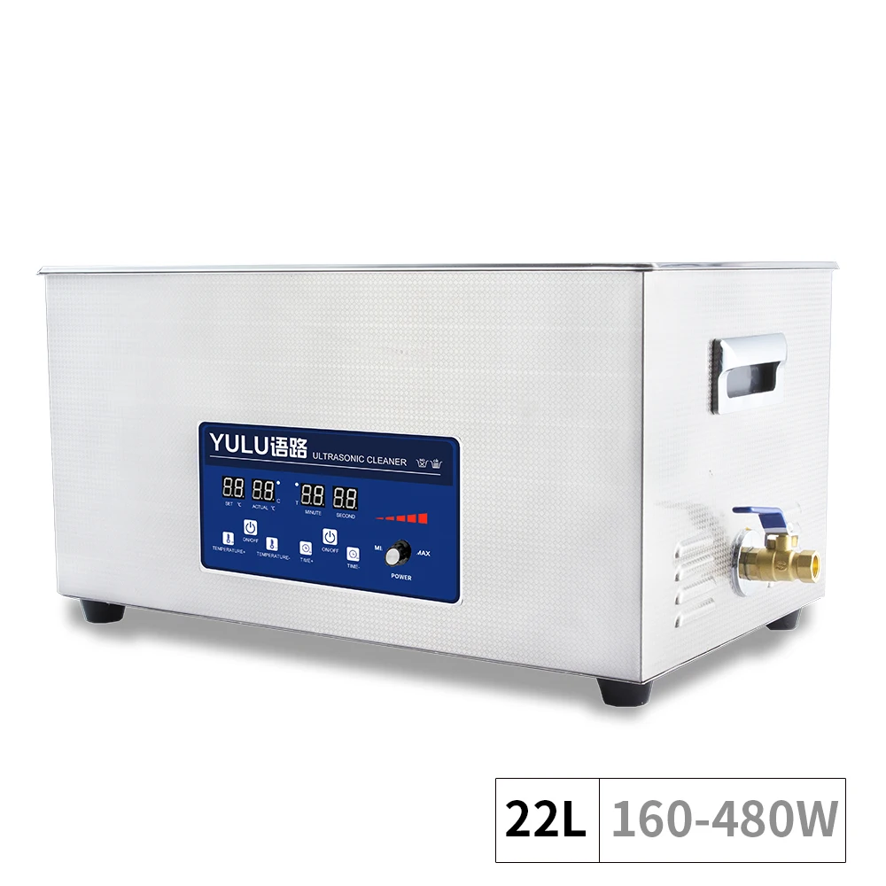 

Ultrasonic Cleaner Bath Machine 22L Power Adjustable DPF Mainboard Metal Oil Parts Mold Degreasing Hardware Washing Heated