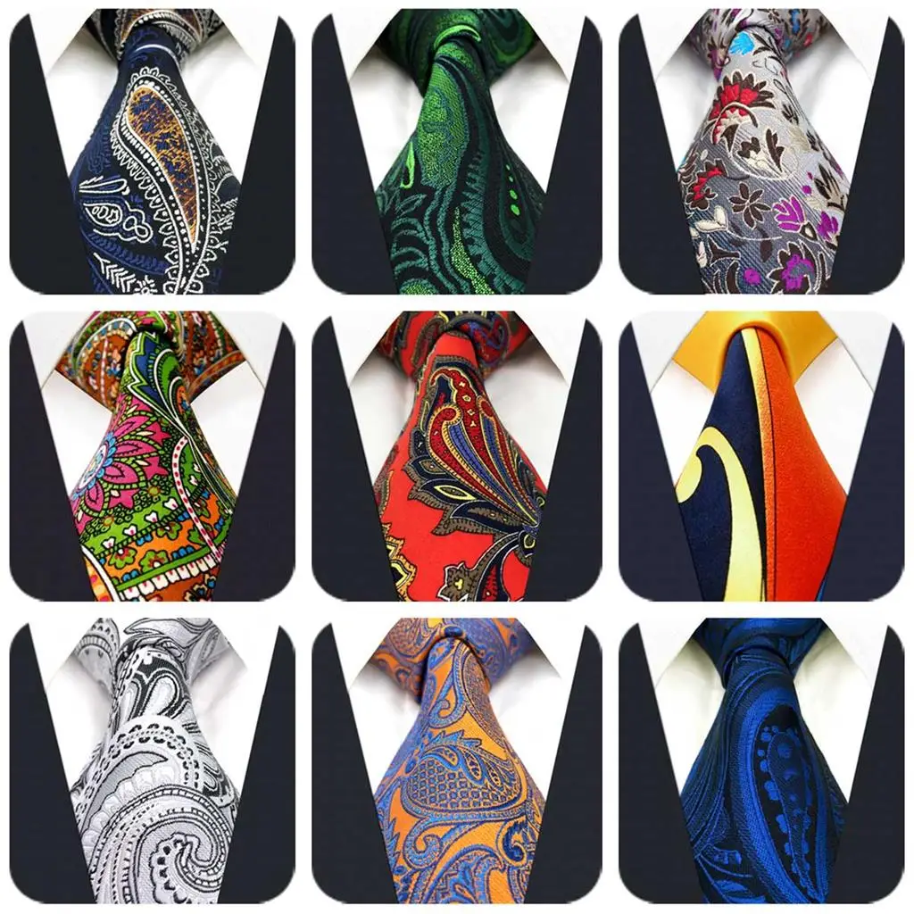 Модные мужские галстуки с узором пейсли, Шелковый жаккардовый тканый аксессуар, свадебные галстуки для мужчин, Классические вечерние галстуки