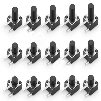 

50pcs 3 feet 4.5*4.5 Tact Switch 3 Foot Jog Button Pin Side Angle Copper Leg