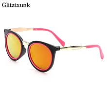 Glitztxunk модные очки детские UV400 высокое качество гибкий защитное покрытие анти-УФ-Съемный и девочек; футболки с рисунком солнечных очков;