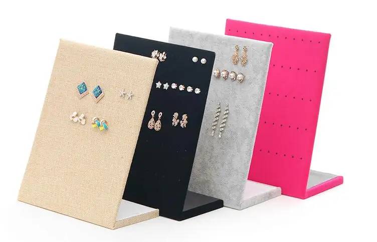 

Hot selling 60 Holes Ear Ring Jewelry Display Stand Jewelry Trumpet Display Shelf Board Pin Earrings Holder Jewelry Store Shelf