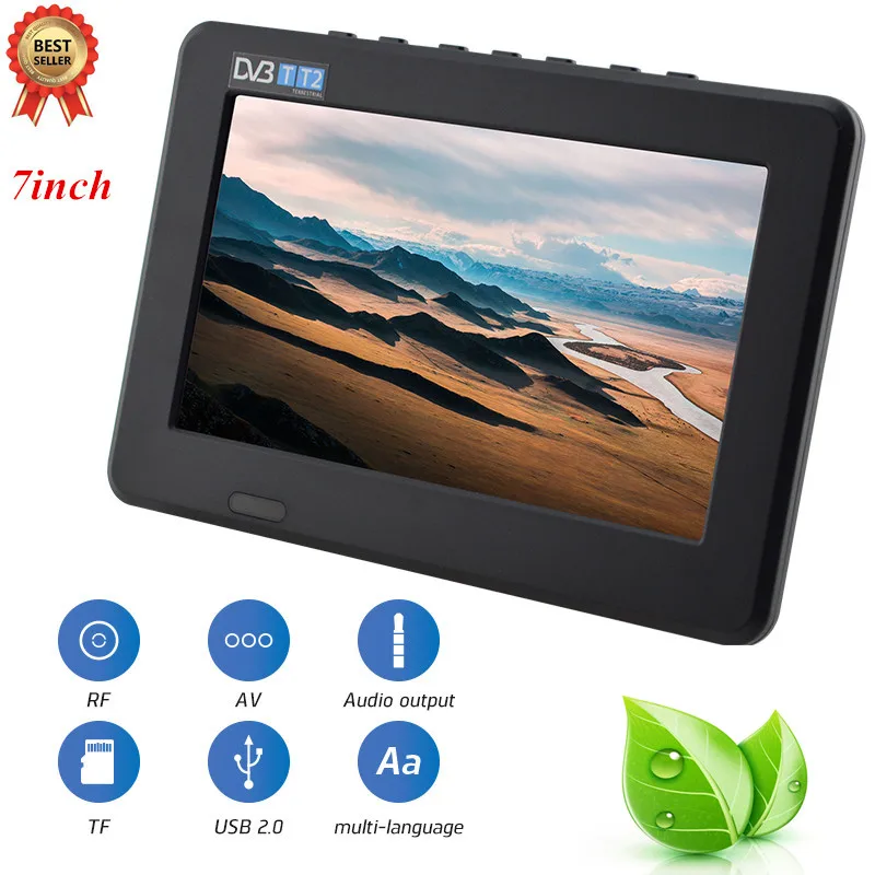 

Leadstar Led Portatile TV Television 7inch DVB-T-T2 16:9 Color TFT Digital Analog 800x480 Resolution Super Slim Support PVR