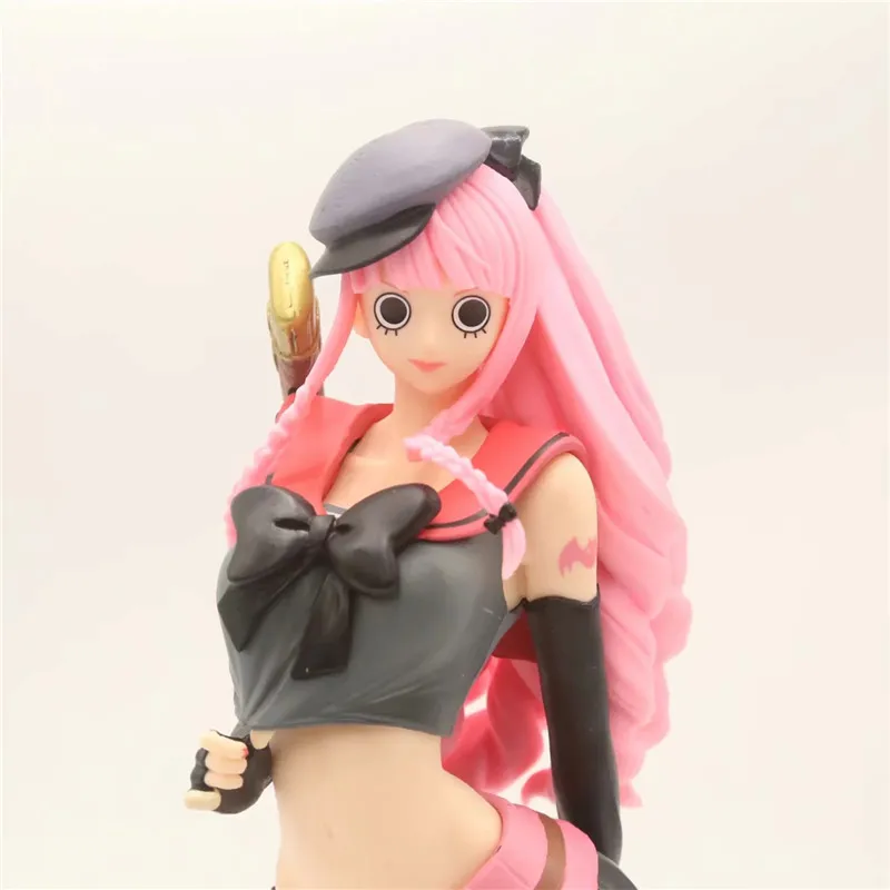 Anime One Piece Flag Diamond Ship Perhona  PVC Action Figure Toys Sexy Girl Perhona in Black Clothes Figuras Dolls   25cm (3)