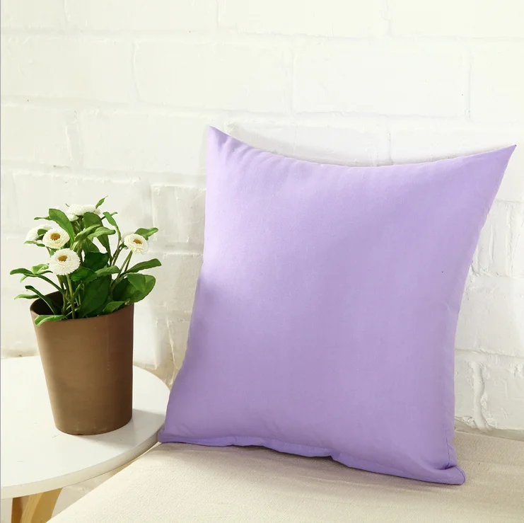 Home Room Solid Colour Cotton Zipper Canvas Seat Cushion Cover Home Decor Throw Pillow Case Lounge Cover Decoration