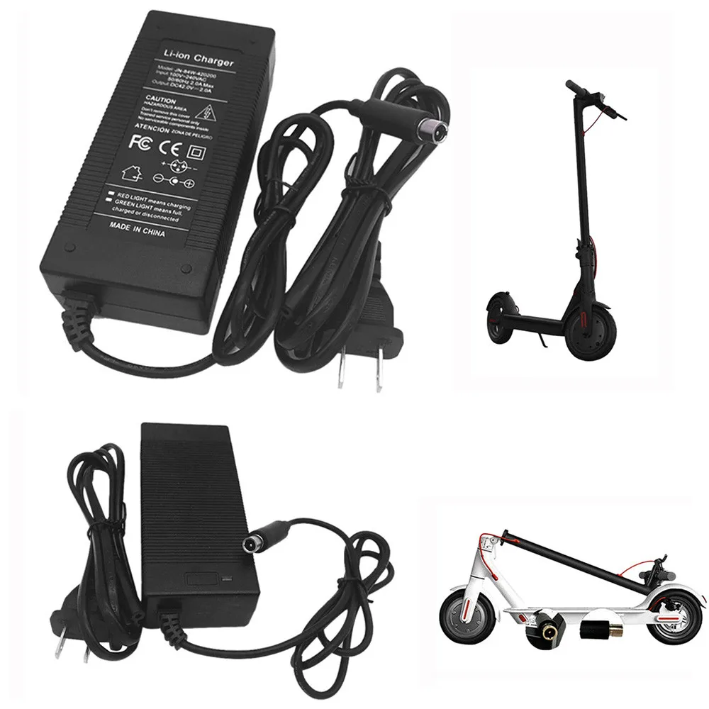 Зарядное устройство со светодиодной подсветкой для Xiaomi M365 Segway Ninebot ES1 ES2 ES4 42 в 2 А