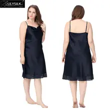 Lilysilk Elegant Nightgowns Women Nightdress 100% Silk Pure Slip Plus Size Lace Lingerie Sexy Wide Strap 22 Momme Luxury Wedding