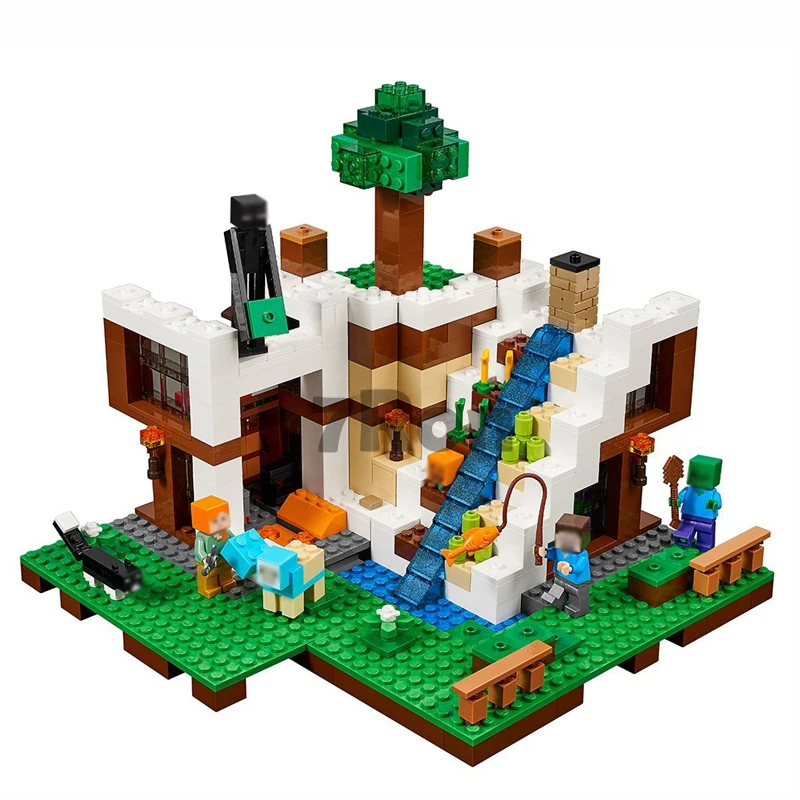 Совместимые с лего 21134 мой мира MineCraft 10624 водопад дом модель строительные блоки