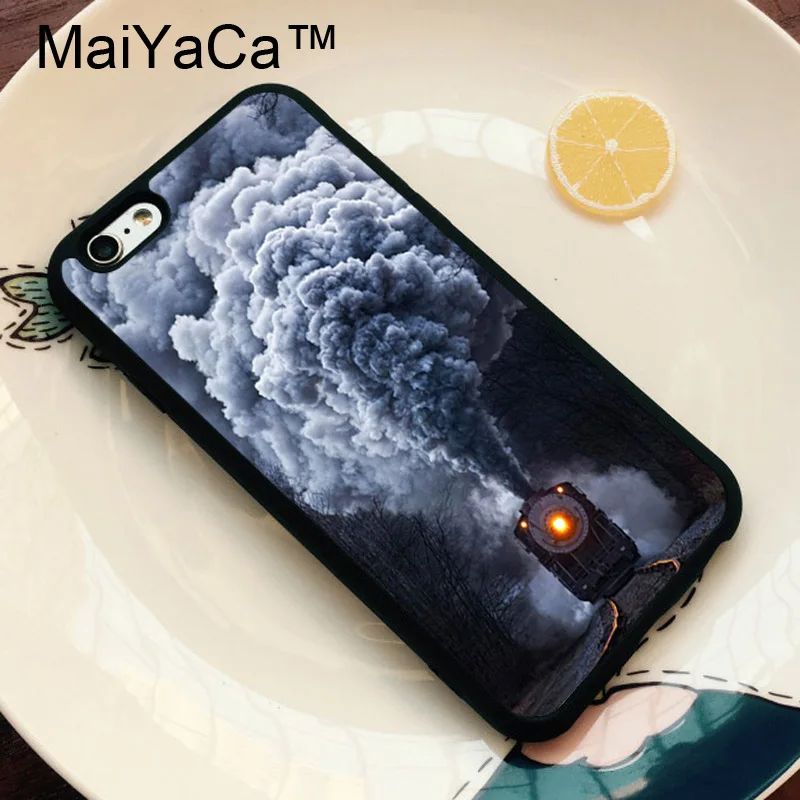

MaiYaCa Locomotive Train Vintage Printed Phone Case For iphone X XR XS MAX 6 6S 7 8 Plus 5 5S SE Cover Fundas