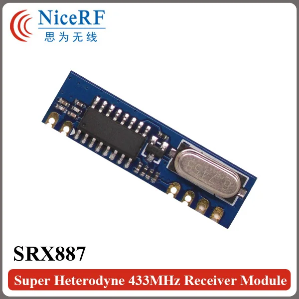 10 шт. SRX887 низкая мощность сильный привод супер гетеродинный 433 МГц модуль приемника+ 10 шт. пружинная антенна