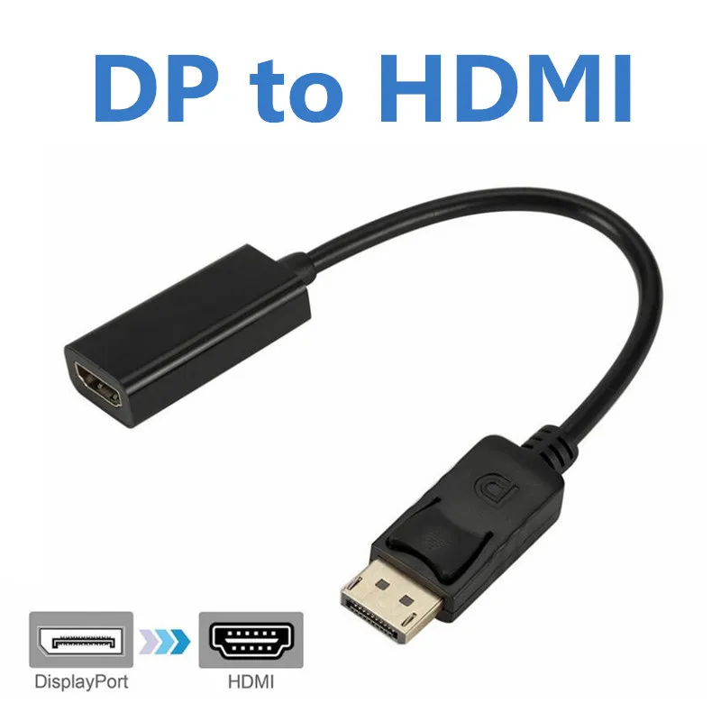 100pcs Thunderbolt Display Port DisplayPort Male DP to HDMI Female Converter Cable Adapter For font b