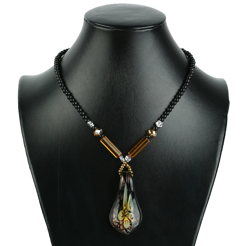 

FLDZ Fashion Art Crystal Flower Pendant Necklace Creative Natural Trendy Pendants Necklaces For Women Glass Gifts Jewelry kolye