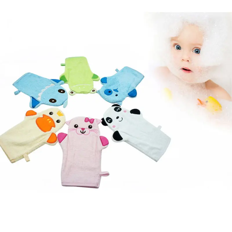Детские Мультяшные банные перчатки, полотенце, детские перчатки для ванны, милые хлопковые банные щетки в форме животного для детей, аксессуары для детей