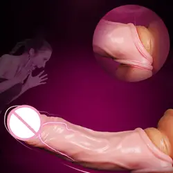 Силиконовые пениса презервативы пенис Расширение рукава для взрослых интимные Товары многоразовые презерватив петух кольца # P30