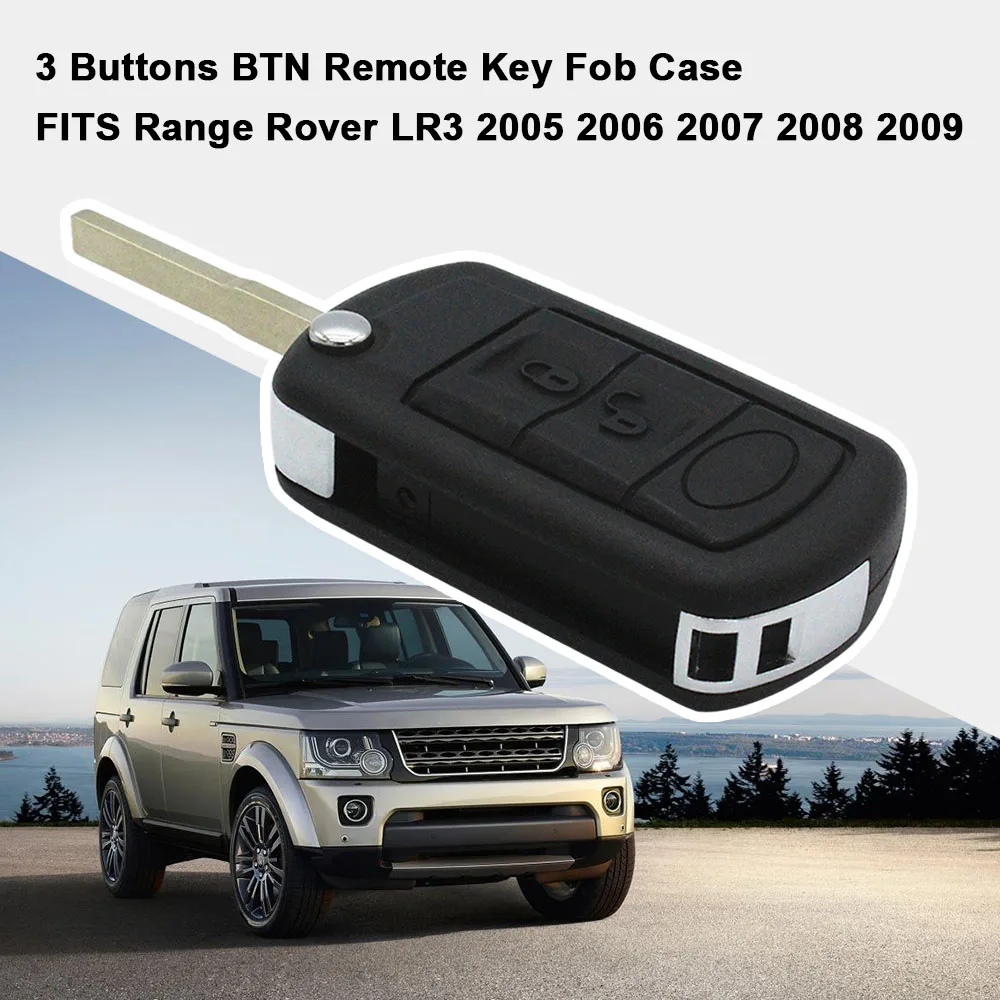 Чехол для автомобильного ключа с 3 кнопками BTN подходит Range Rover LR3 2005 2006 2007 2008