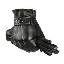 Мужские классические черные зимние кожаные перчатки для спорта на открытом воздухе, для вождения, перчатки с сенсорным экраном, мужские военные тактические зимние перчатки