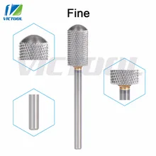 Victool Tungsten Steel Nail Bits Fine Grit Smooth Round Top For Electric Manicure Pedicure Machine Grinder Nail Drill File 08