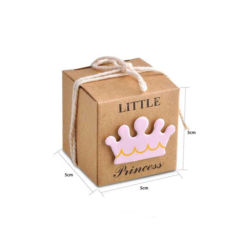 20/40pcs Kraft Paper Candy Box Baby Shower Gifts For Guest Kid Birthday Party Babyshower Boy Girl Gift Box 1th Party Supplies