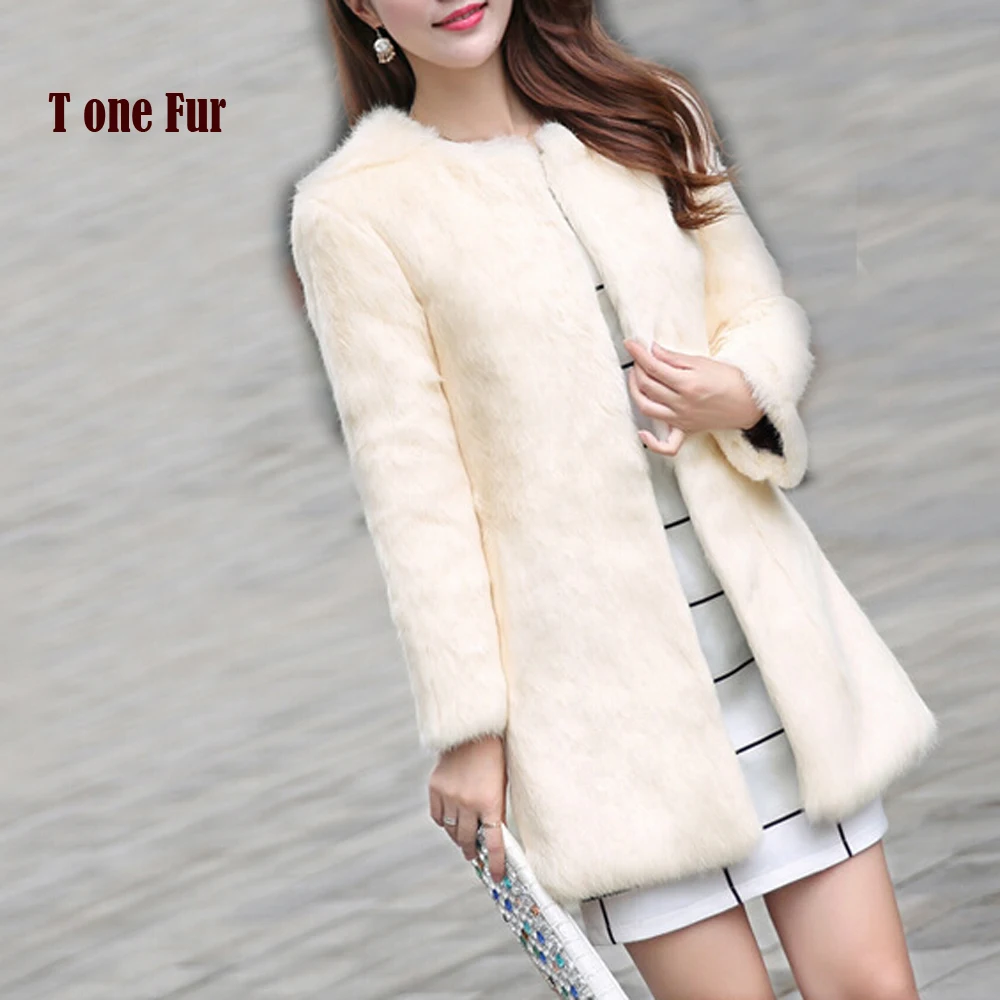 

Whole Skin Real Rabbit Fur Coat Women New Fashion Full Pelt Rabbit Fur Nature Fur Jacket KFP763