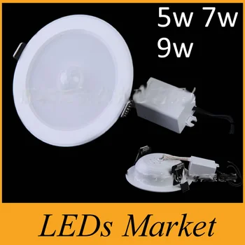

5W 7W 9W led Intelligent infrared body sensor LED downlight induction light AC85-265V