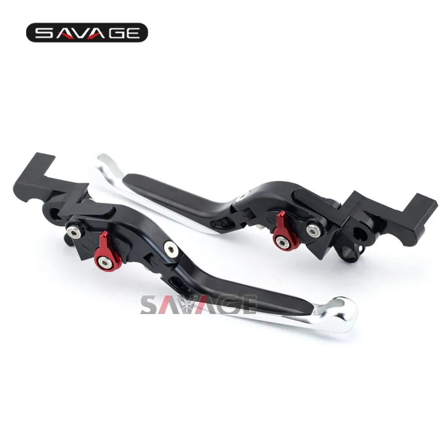 

For MV Agusta F4/F4R F4 750/1000/312R/312RR Motorcycle Aluminum Adjustable Folding Extendable Brake Clutch Lever Black+Silver