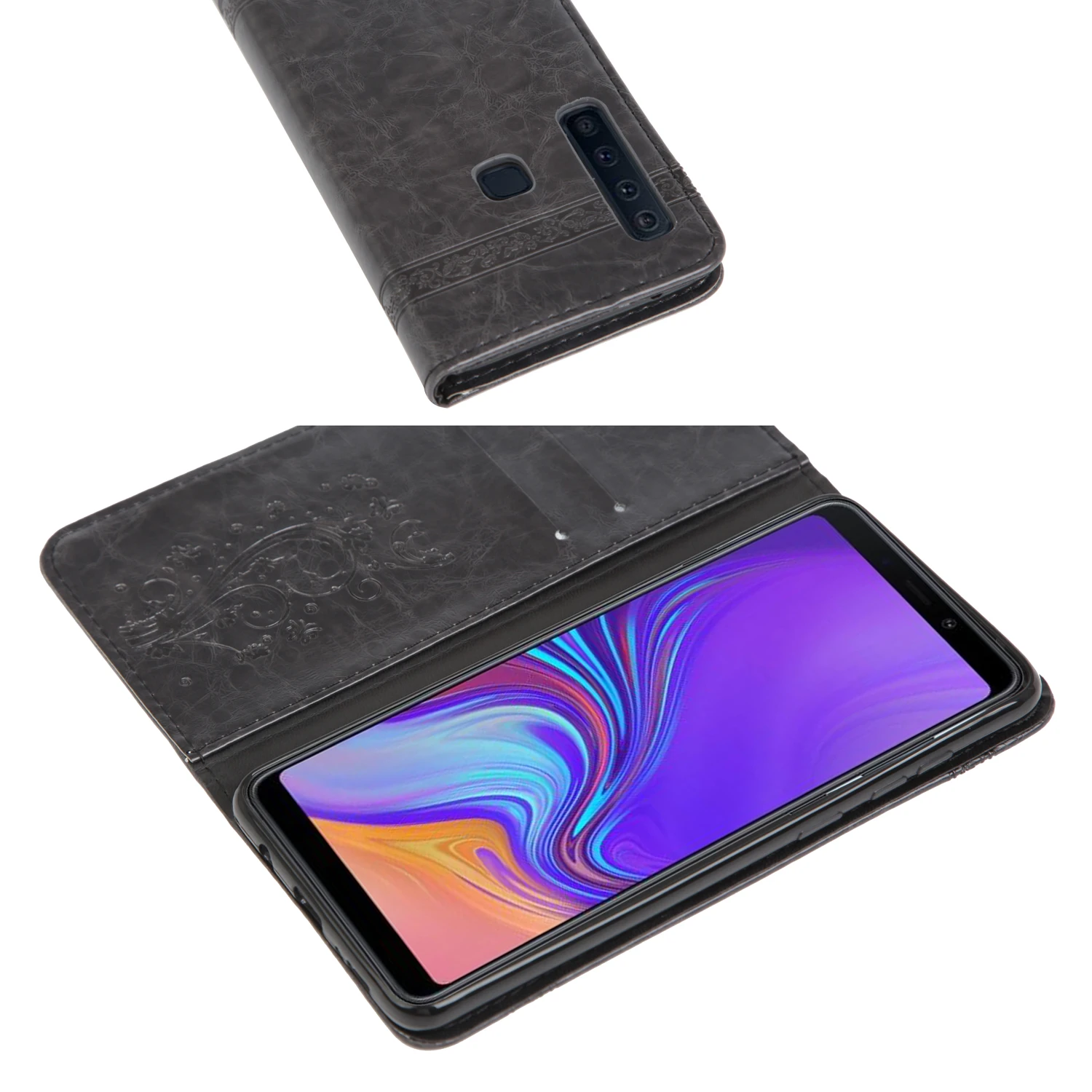 Тисненый флип-чехол-кошелек для samsung Galaxy A7 A750 Магнитный кожаный чехол для samsung A9 A920 чехол для телефона сумка