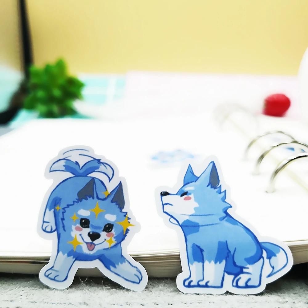 

20/40pcs Hand-painted Cute Little Wolf Sticker Small Size Cartoon Scrapbook Decoration Random Not Repeat