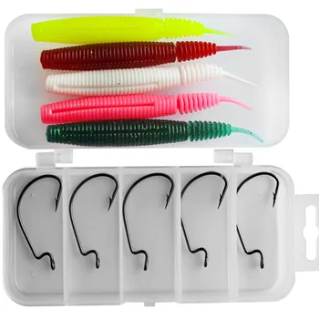 

10cm 7g Artificial Soft Bait Worm Swimbaits Fishing Lure 6 Color silicone T Tail Lure Fly Fishing Bait