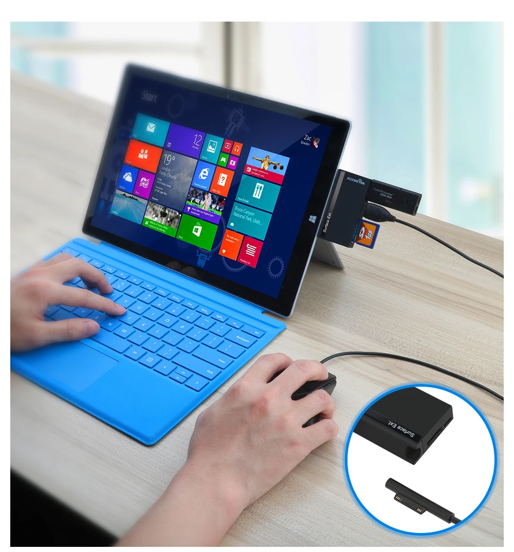 Rocketek USB 3,0 мульти 5 в 1 устройство чтения карт памяти адаптер для SD/TF micro SD Microfoft Surface Pro 3/4/5/6 ноутбук Hub компьютер