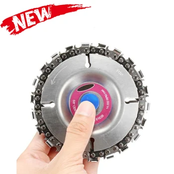 

22 Tooth 4 Inch Grainder Chain Cut Grinder Disc Sculpting Tool Fine Abrasive Cut Chain For 100/115 Angle Grinder Wood Carving 3