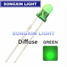 1000 шт./лот F3 мини-диод LED 3 мм зеленый цвет рассеянный Круглый DIP светильник-светодиод светодиодный светильник Компонент электроники